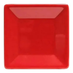 Thunder Group 24007PR Classic Pure Red 7-3/8" x 7-3/8" Square Melamine Flare Plate, Pack of 12