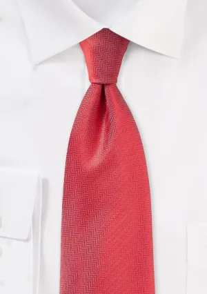 Valentine Red Herringbone Necktie