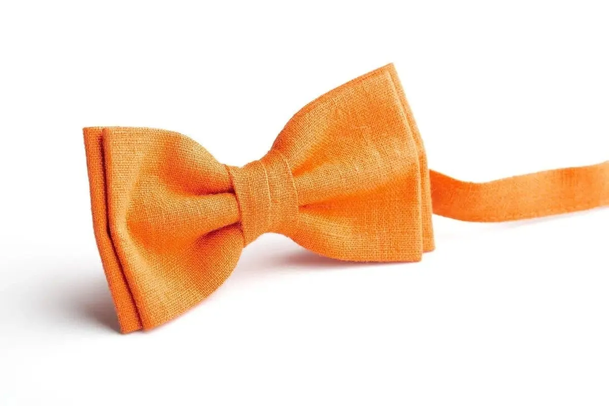 Vibrant Orange Linen Bow Tie - Perfect for Wedding Parties