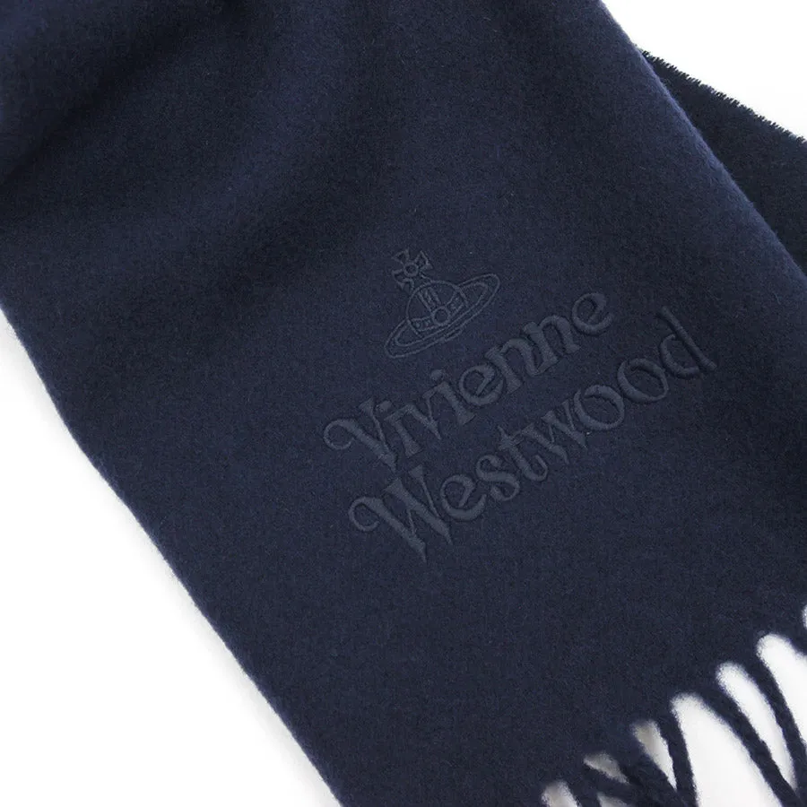 Vivienne Westwood - Embroidered Scarf in Dark Blue