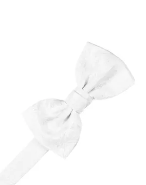 White Paisley Silk Bow Tie