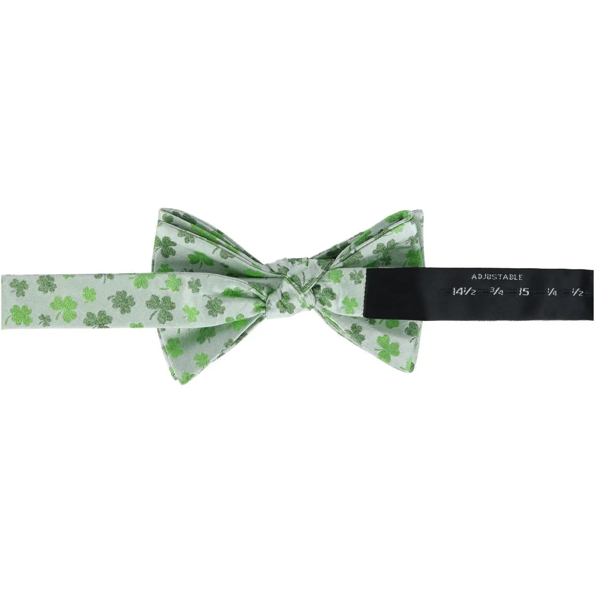 White Shamrock Novelty Silk Bow Tie