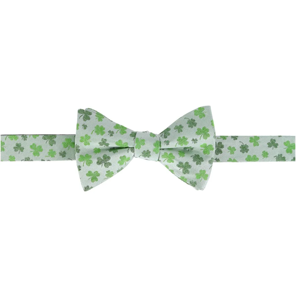 White Shamrock Novelty Silk Bow Tie