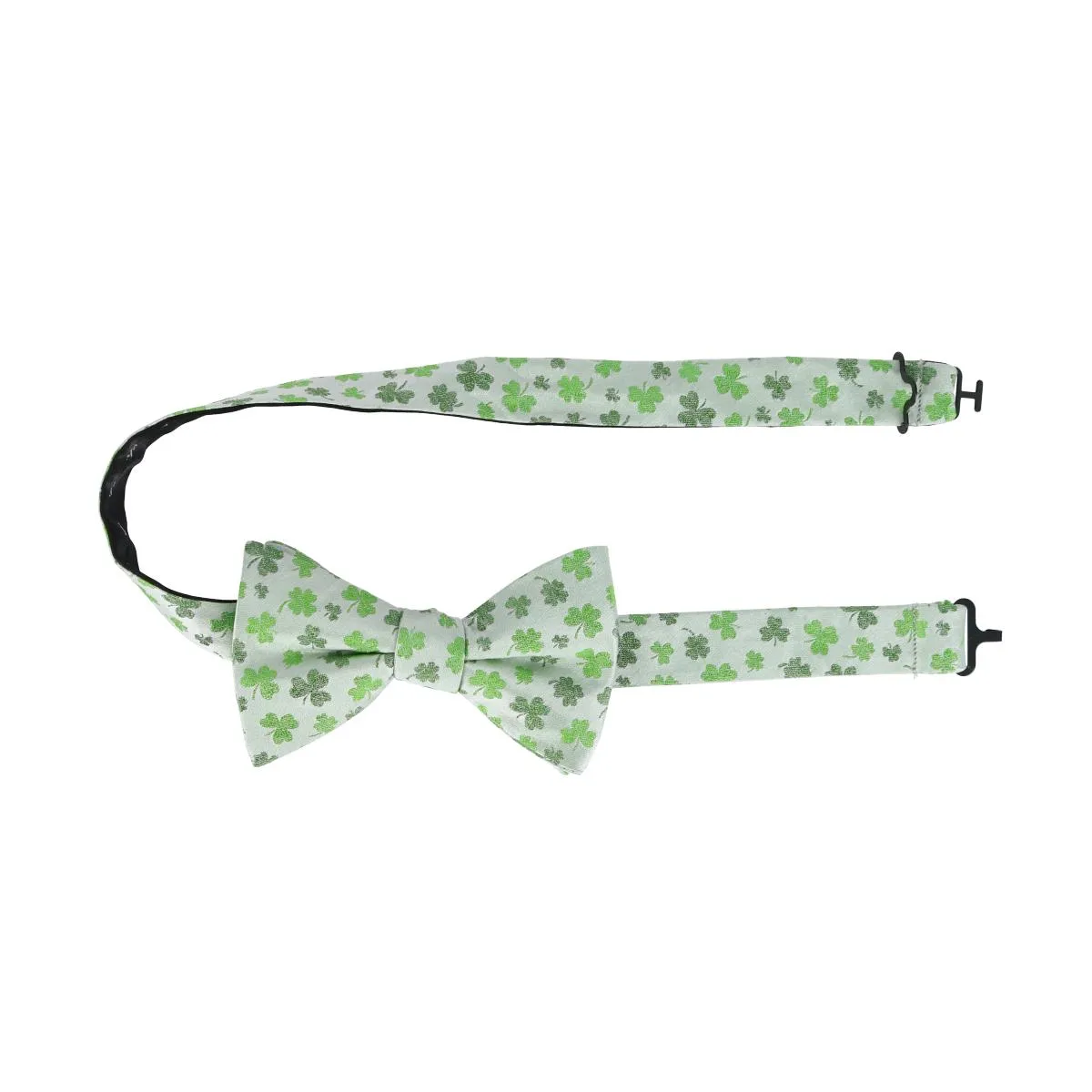 White Shamrock Novelty Silk Bow Tie