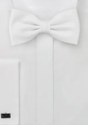 White Solid Bowtie