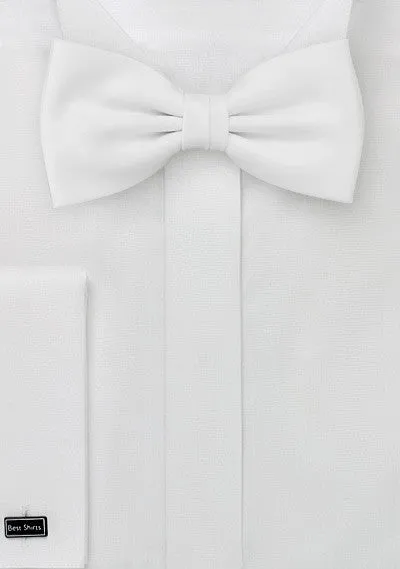 White Solid Bowtie