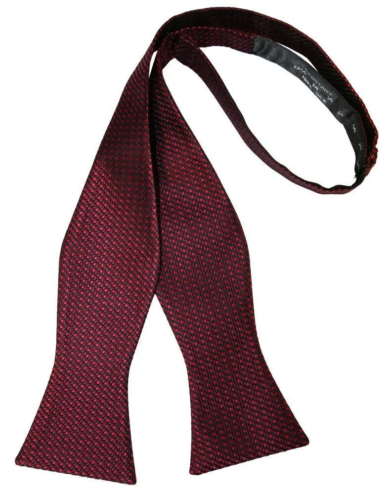 Wine Silk Weave Bow Tie